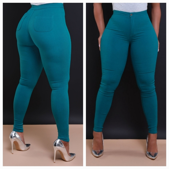 New Super Swank High Waist Stretchy Jeans XL/1X Dark Teal - Picture 1 of 1